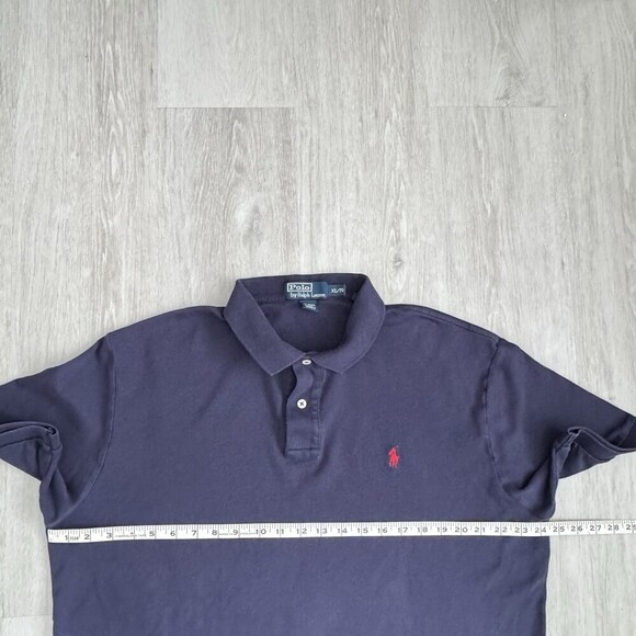 Polo Ralph Lauren Men's XL Polo Shirt Navy Blue Short Sleeve Red Pony Logo GUC - Picture 3 of 8